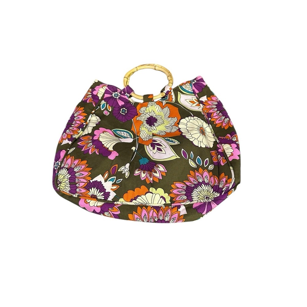 H&M floral flowers top handle purse bag